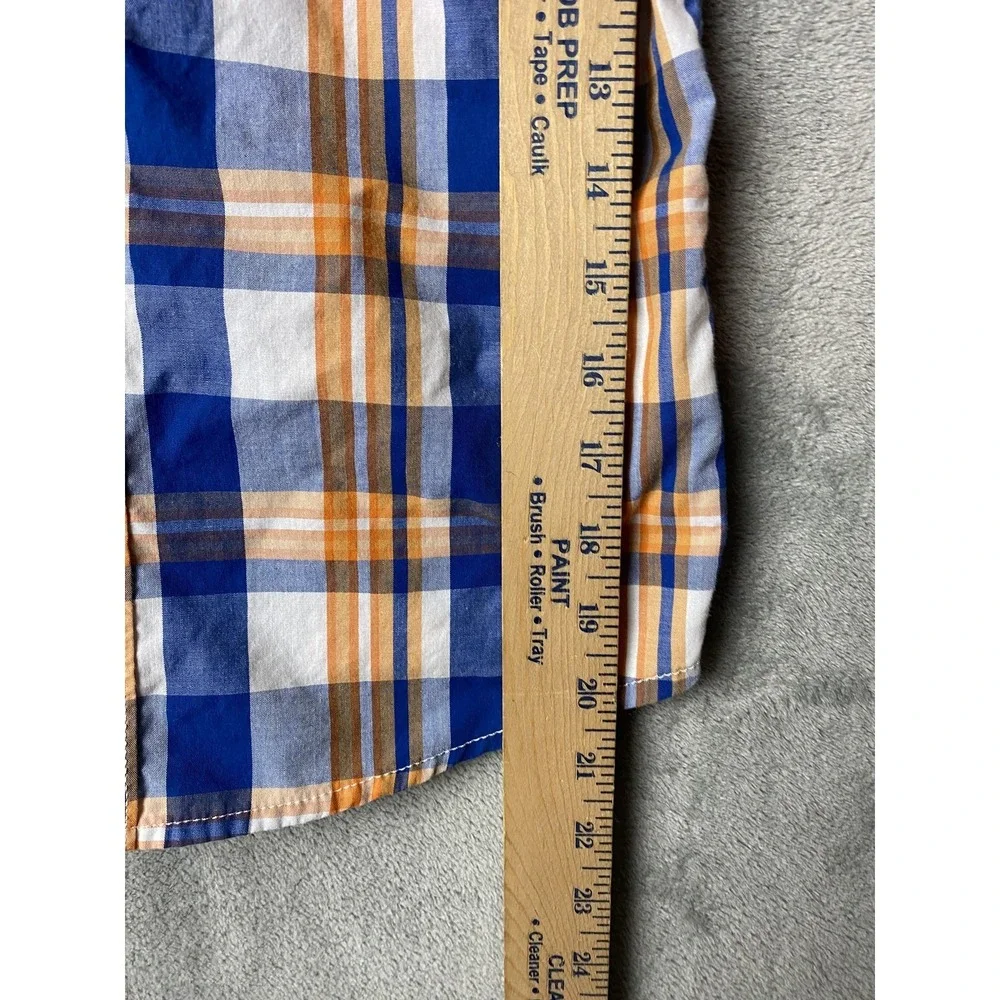 Urban Pipeline Boys Small Plaid Short Sleeve Shirt Blue Orange